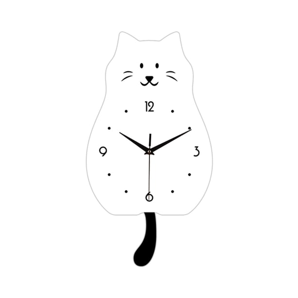 Reloj de pared de péndulo de gato lindo y moderno adorno colgante de pared reloj decorativo para la cocina decoración del hogar interior