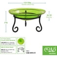 thumbnail image 5 of Achla Designs 12 In Crackle Glass Bowl Birdbath Decoration w/ Stand, Green, 5 of 5