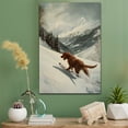 thumbnail image 2 of Chesapeake Bay Retriever Cute Dog Skiing Stretched Canvas Size 8x12 – Retro Chesapeake Bay Retriever Dog Batter in Action With Skiing for Themed Living Room, 2 of 5