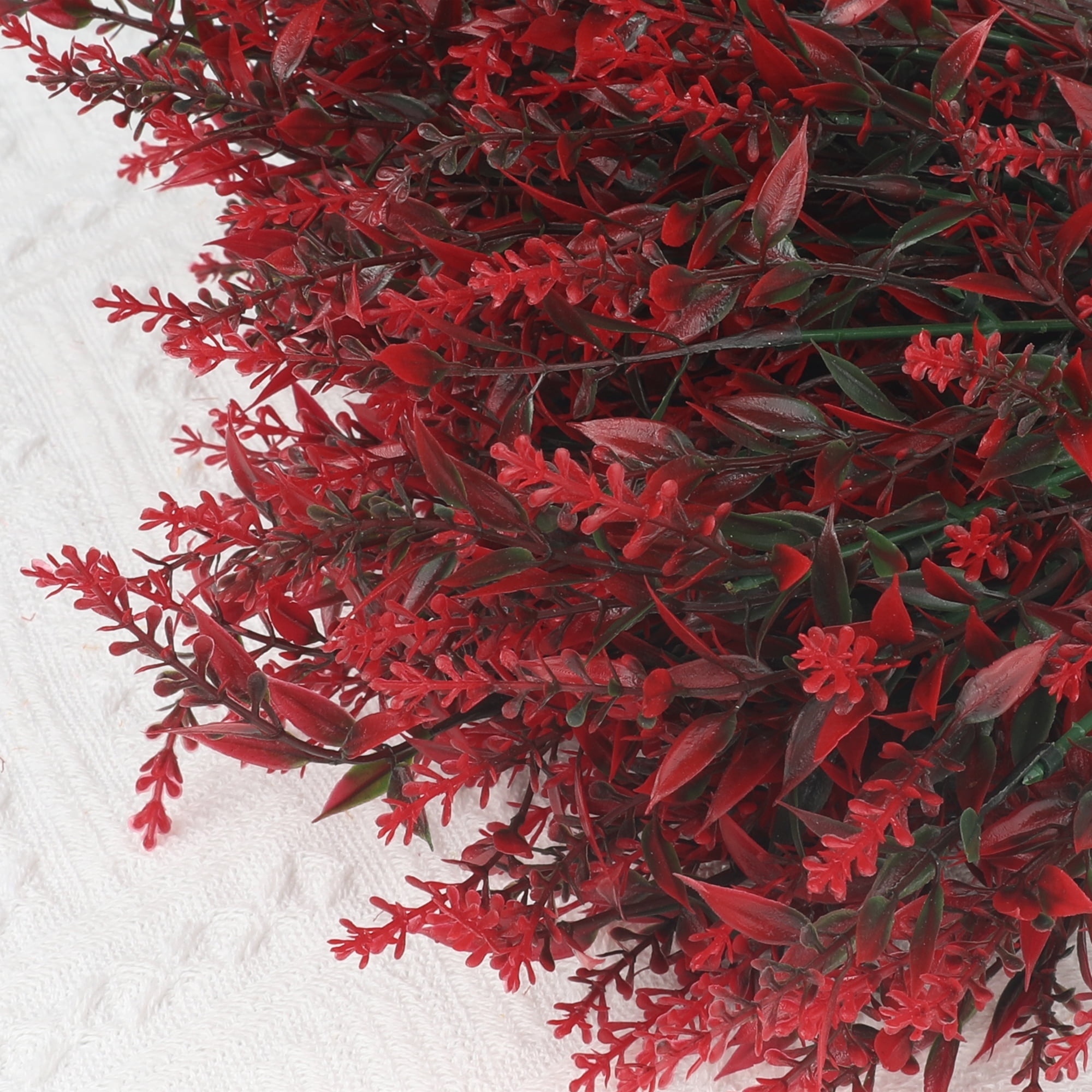 Unique Bargains 8Pcs Artificial Lavender Bundle Fake Flowers Indoor Outdoor Decor Red