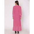 thumbnail image 3 of DressBerry Women's Solid Floor Length Georgette Dress Puff Sleeves Tiered Summer Wear Flared Maxi Dress, 3 of 7