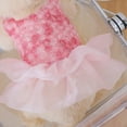 thumbnail image 3 of HQREA Pink Tulle Dog Dresses Rose Flower Puppy Cat Wedding Dress Princess Costume for Teddy, 3 of 7