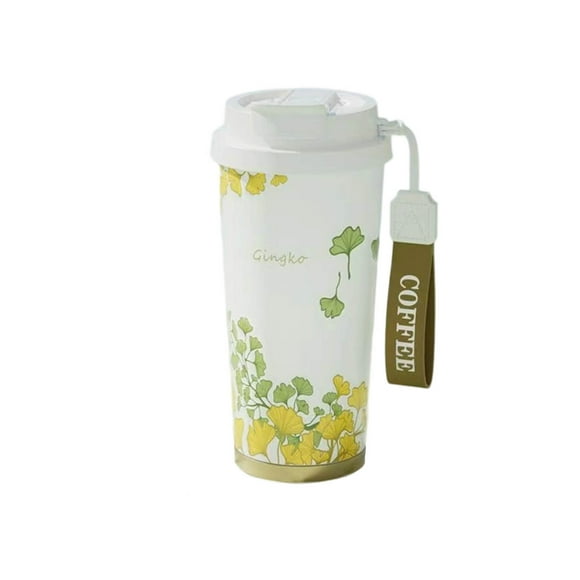 TIELUTT Flower Oil Painting Vacuum Insulated Cup Ceramic Inner Stainless Steel Travel Cup Insulated/cold 60s Drinking Glasses Barrel Coffee Mug Large Drinking Cups Set Mugs Bulk 12 World Market Stacki