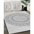 thumbnail image 2 of Ahgly Company Indoor Round Patterned Platinum Gray Area Rugs, 4' Round, 2 of 6