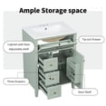 thumbnail image 5 of Euroco "24" Green Bathroom Vanity with Sink, MDF & Rubberwood Construction, 3 Drawers & Cabinet with Adjustable Shelves, Modern Design for Small to Medium Bathrooms", 5 of 8