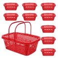 thumbnail image 1 of SHISUYAN 10Pcs Berry Basket with Lid Fruit Storage Containers For Fridge Portable Plastic Berry Baskets Cutout Design Berry Baskets For Fridge Living Room Farm And Crafts 1kg Red, 1 of 9