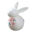 thumbnail image 3 of flameer Desktop Decoration Bunny Figurine Collectible Ceramic Rabbit Sculpture,Animal E, 3 of 7