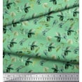 thumbnail image 2 of Soimoi Green Viscose Chiffon Fabric Flower Leaves Print Fabric by the Yard 42 Inch Wide, 2 of 3