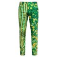 thumbnail image 4 of Men's St. Patrick's Day Casual Pants With Clover Stripe Print Straight Leg Pants Green L, 4 of 4