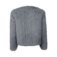 thumbnail image 4 of Women's Faux Fur Cropped Jacket, Short Plush Street Style Coat, Open Front Cardigan, Winter Fashion Outerwear, Textured Fleece Layer, Urban Chic Short Coat Grey XL, 4 of 5