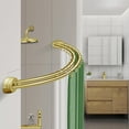 thumbnail image 2 of Rustproof Wall Mounted Aluminum Double Curved Shower Curtain Rod, Screw Mount Rod, Stronger and More Secure Than Tension, Adjustable Double Shower Rod from 45" to 72", Expandable (Gold), 2 of 18