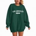 thumbnail image 4 of Towmus Women's Los Angeles Crewneck Sweatshirt Casual Long Sleeve Raglan Shirts Cool Letter Print Pullover Tops, 4 of 5