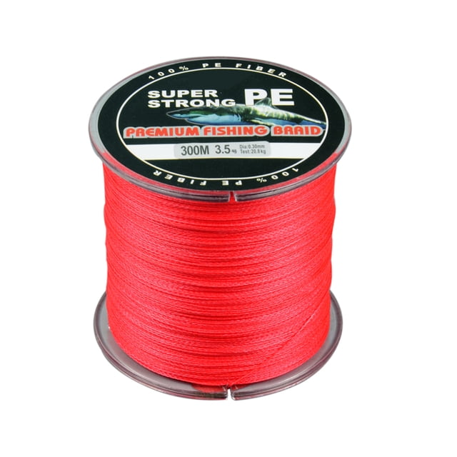 Baohd Multicolore 300 Mètres Ligne de Pêche Tressée PE 4 Brins Super Résistante Fil de Pêche Multifilament pour Fournitures de Pêche en Mer Rouge 4.0