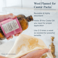 thumbnail image 2 of Heritage Store Wool Flannel for Castor Oil Pack, Reusable & Highly Absorbent, Creates a Soothing Heat Compress for Abdomen, Joints & Other Areas, 60-Day Money Back Guarantee, Cruelty Free, 12 x 27 in, 2 of 6