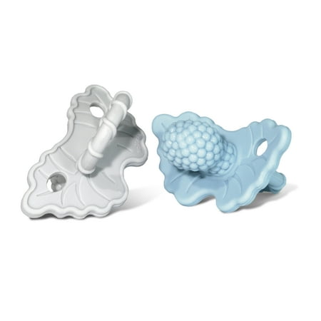 UPC: 0857371000739 | RaZbaby RaZberry Teether 3m+ (2 Pack) – Soft Silicone BPA Free Easy-to-Hold – Blue/Grey