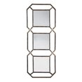 thumbnail image 2 of Benjara BM227149 Metal Frame Accent Mirror with Stacked Geometric Design, Metallic Silver, 2 of 5