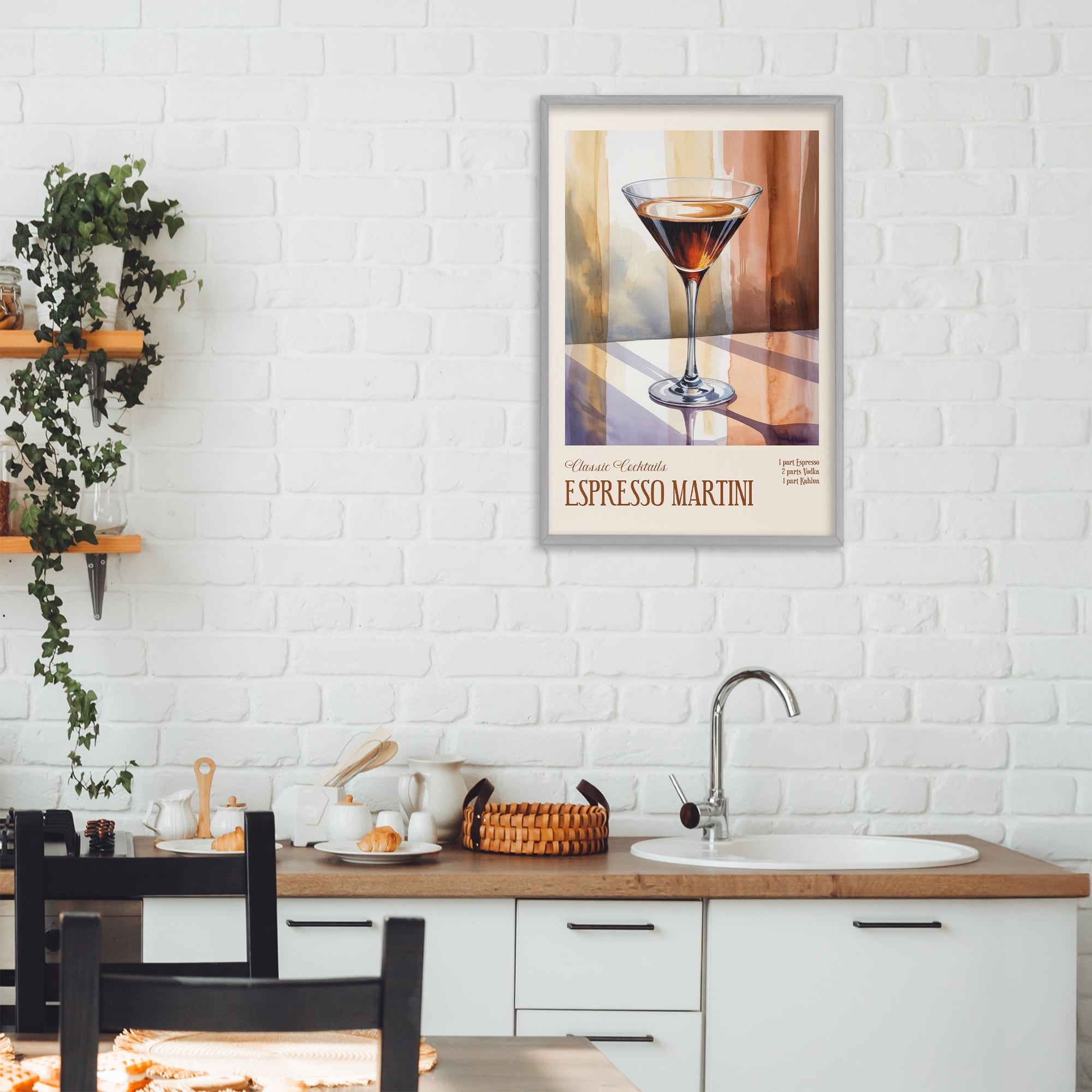 Stupell Industries Espresso Martini Sun Reflection Gray Framed Giclee Art, design by Andreas Magnusson