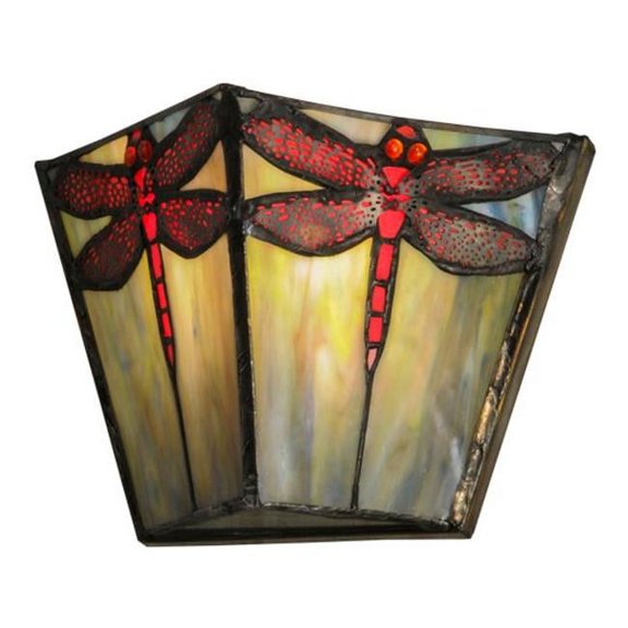 Meyda Tiffany 150875 Prairie 5" Tall Wall Sconce - Dragonfly
