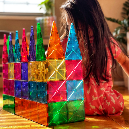 Magna-Tiles - Classic 74-Piece Magnetic Construction Set, The Original Magnetic Building Brand