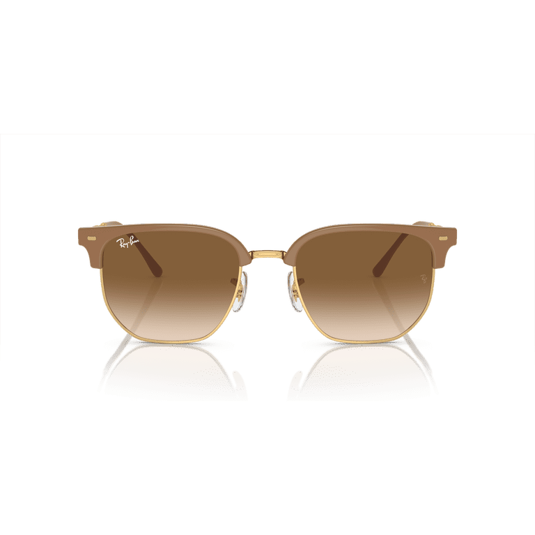 Ray-Ban New Clubmaster Sunglasses, Polished Beige on Gold with