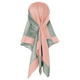 thumbnail image 6 of Elerevyo Women Contrast Color  35" Large Scarf Satin Silky Square Head Wrap Bandanas, 6 of 6