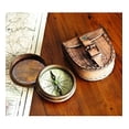 thumbnail image 1 of Antiqued Brass Poem Compass with Leather Case, 1 of 6