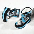 thumbnail image 5 of Boys Girls Snow Boots Toddler Outdoor Winter Warm Waterproof Anti-Slip Anti-Collision Calf Hight Slip Resistant Cold Weather Fur Lined Shoes Skiing Bootie (Toddler/Little Kid/Big Kid) Sky Blue 33, 5 of 7
