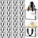 thumbnail image 1 of 50 Mini Bolsas de Regalo de Papel de Aluminio Metálico con Mango 10.2 x 12.1 x 5.7 cm Bolsa de Recuerdos de Gracias Extra Pequeña con Etiqueta para Graduación Cumpleaños (Blanco, Negro), 1 of 4