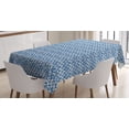 thumbnail image 1 of Ambesonne Ethnic Tablecloth Rectangular Table Cover, Indonesian Batik Tile, 52"x70", Navy Blue and Cream, 1 of 3