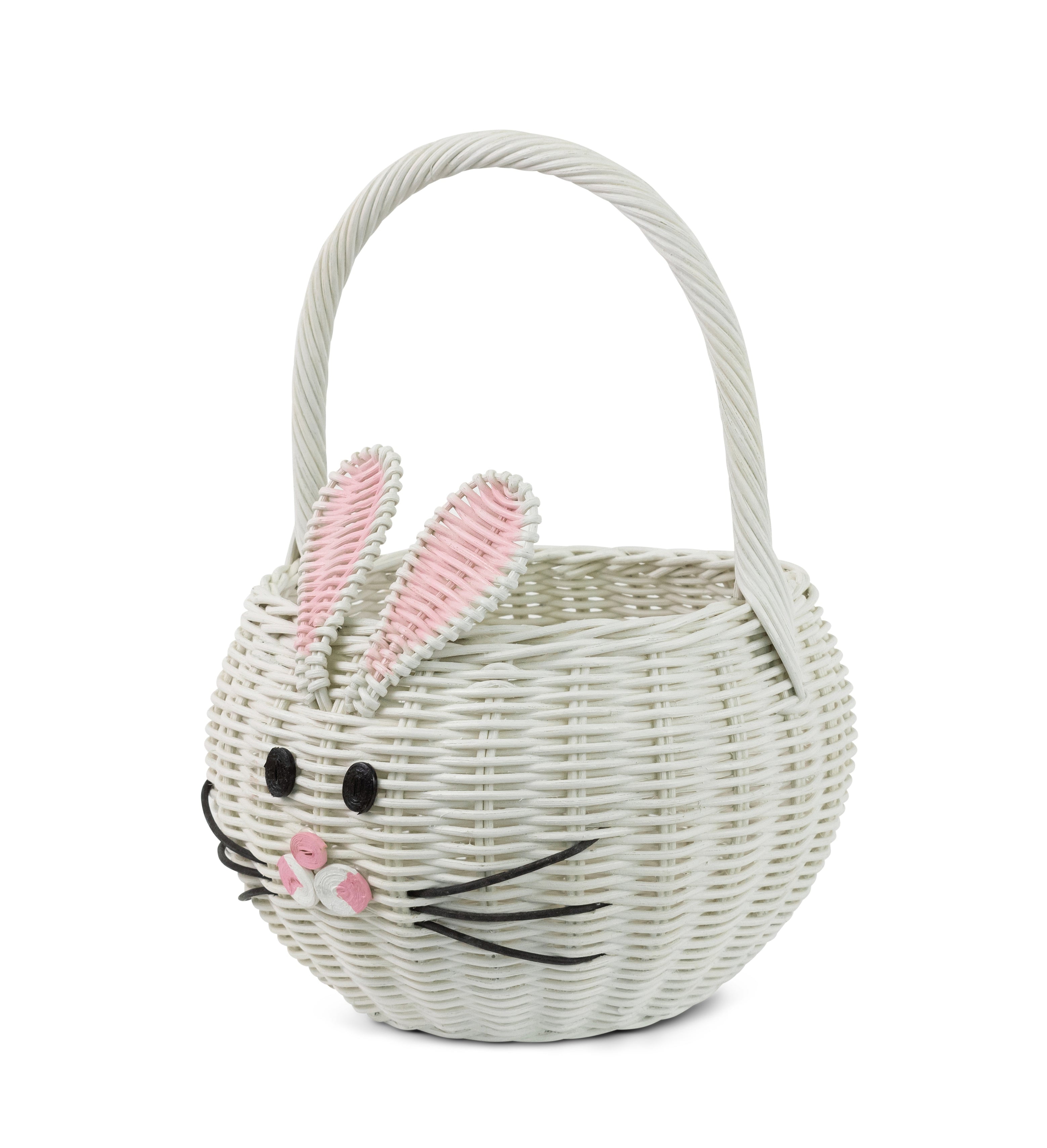 Large Hand Woven Bunny Rattan Wedding Flower Girl Basket Bin Home Decor Cute Handmade Handcrafted Nursery Gift Storage Easter Wicker Rabbit