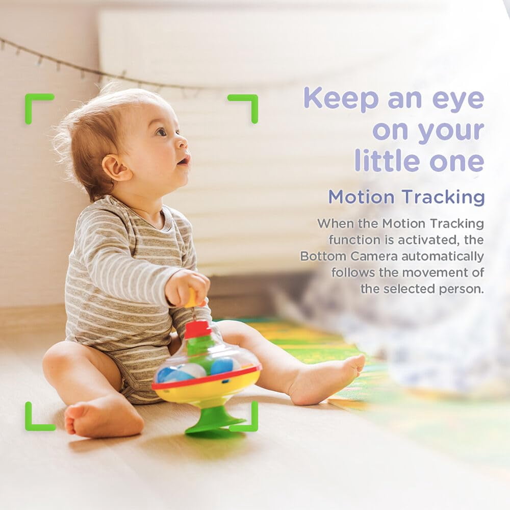Hubble Connected Nursery Pal 1080p Video Baby Monitor with AI Motion Tracking, Wi-Fi, and LED Display, White