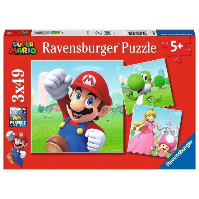 Puzzle Ravensburger Super Mario de 3 x 49 piezas para niños de más de 5 años