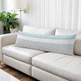thumbnail image 2 of Aqua Grey Body Pillow Covers, Chic Garden Floral Stripe Embroidery Design Soft Throw Pillow Cases with Invisible Zipper, Decorative Pillowcase Pillows Protectors for Sofa Bed Couchair 20"x54", 2 of 9