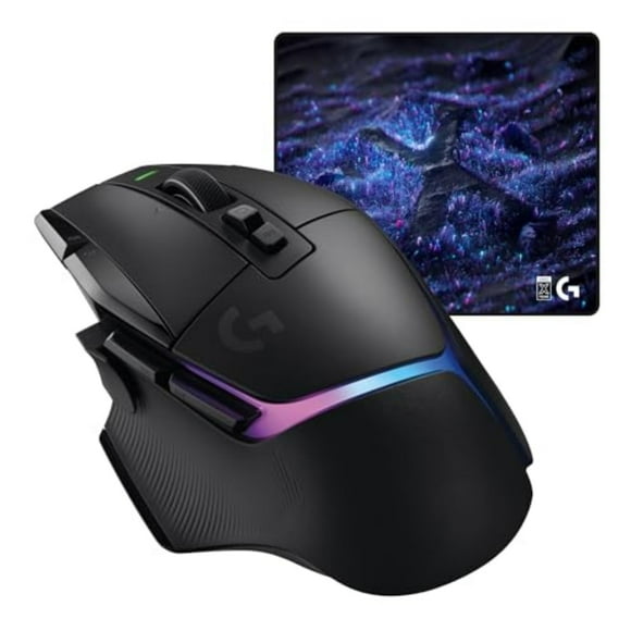 Logitech G502 X Plus Lightspeed Wireless RGB Gaming Mouse and G640 SE Large Cloth Gaming Mouse Pad (460 x 400 x 3 mm) - Black