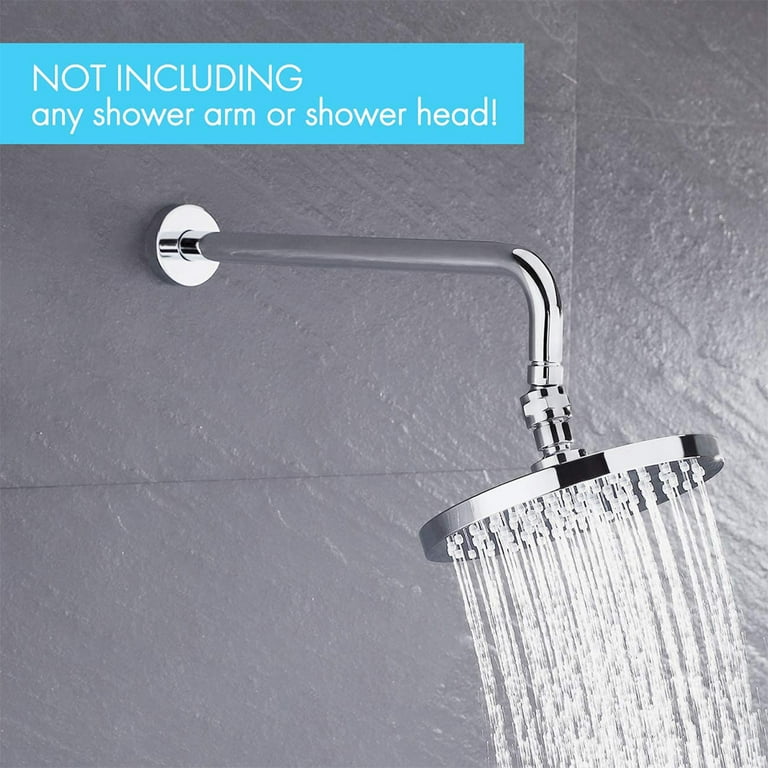 Shower Arm Holder for Handheld Shower Head, Adjustable Mount Bracket,  Shower arm Adapter with Swivel Ball, 1/2-Inch, Chrome, 0.5