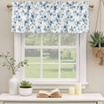 thumbnail image 2 of Spring Blue Floral Curtain Valances for Windows, Kitchen Valance Window Treatments Panel 2 Pack, Ombre Garden Flower Botanical Blooms Rod Pocket Short Curtains for Bathroom Bedroom 54 x 18 Inch, 2 of 8