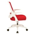 thumbnail image 3 of OSP Home Furnishings Jackson Office Chair with Red Mesh and White Frame including Flip Arms, 3 of 3