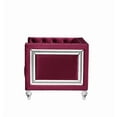 thumbnail image 2 of ACME Heibero Velvet Tufted Sofa with 2 Pillows in Burgundy, 2 of 7