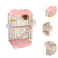 thumbnail image 6 of Vaveren Bird Cage Large Transparent Acrylic Parrot Cage for Conures Budgie Parakeets pink, 6 of 8