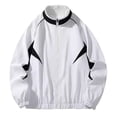 thumbnail image 1 of uikmnh Jackets For Men,Vintage Stand Collar Panel Contrast Track Jacket Men's Spring Fall Loose Jacket,Size XXL, 1 of 2