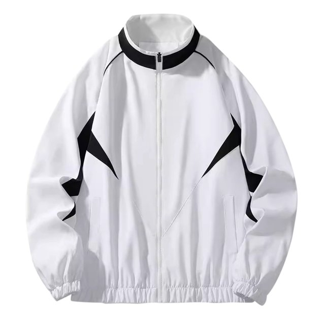 uikmnh Jackets For Men,Vintage Stand Collar Panel Contrast Track Jacket Men's Spring Fall Loose Jacket,Size XXL