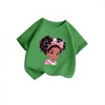 thumbnail image 3 of Girls' Short Sleeve Cartoon Painted Graphic T-Shirt, Everyday Casual Wear, Soft & Comfortable Fit Tops Green,13-14 Years, 3 of 5