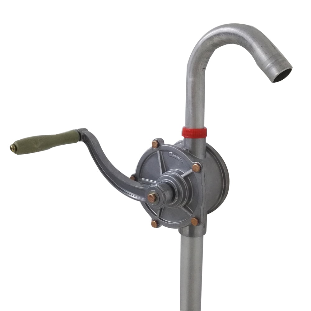 Portable 10 GPM Dispenser Fuel Hand Pump Hand Crank Aluminum Rotary Gas Oil Kit 