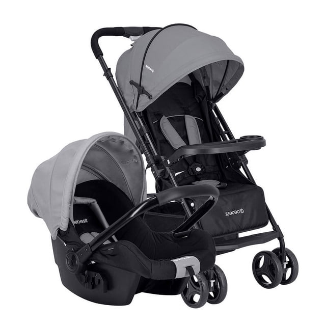 Carriola para bebe y Portabebe para auto - Cinturón de 3 puntos - Recién Nacidos o Hasta 12 kg - Compacta y Plegable Bebesit Go Lite
