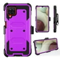 thumbnail image 1 of FIEWESEY for Samsung Galaxy A12 Case,Heavy Duty High Impact Resistant Armor Holster Defender Case with Kickstand+Swivel Belt Clip Holster Built-in Screen Protector for Samsung Galaxy A12(Purple), 1 of 7