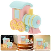 IBASETOY Train Cake Toppers Silicone Multi-colored for Cake Decoration Birthday Party 1Pack