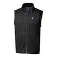 thumbnail image 2 of Men's Cutter & Buck Heather Charcoal Fresno State Bulldogs Mainsail Sweater-Knit Full-Zip Vest, 2 of 3