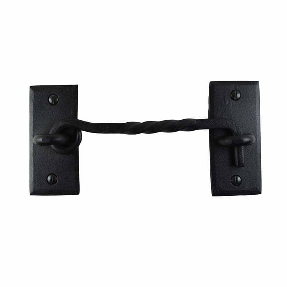 Renovators Supply Hook and Eye Latch 6.5" Black Wrought Iron Door Lock Latch / Gate Latch w/Screws