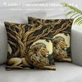 thumbnail image 3 of Leisuo Blue Navy Beige Lion Euro Sham Pillow Covers Animal Print Chinoiserie Pillow Case Asian Throw Pillow Cushion Cover Farmhouse Pillowcase Decor for Couch Bedroom Living Room White, 3 of 5