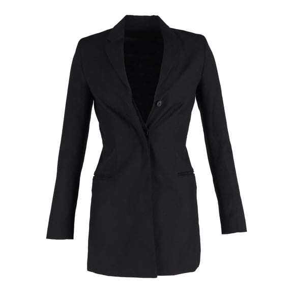 Pre-Owned Acne Studios Center Twill Long Jacket in Black Cotton